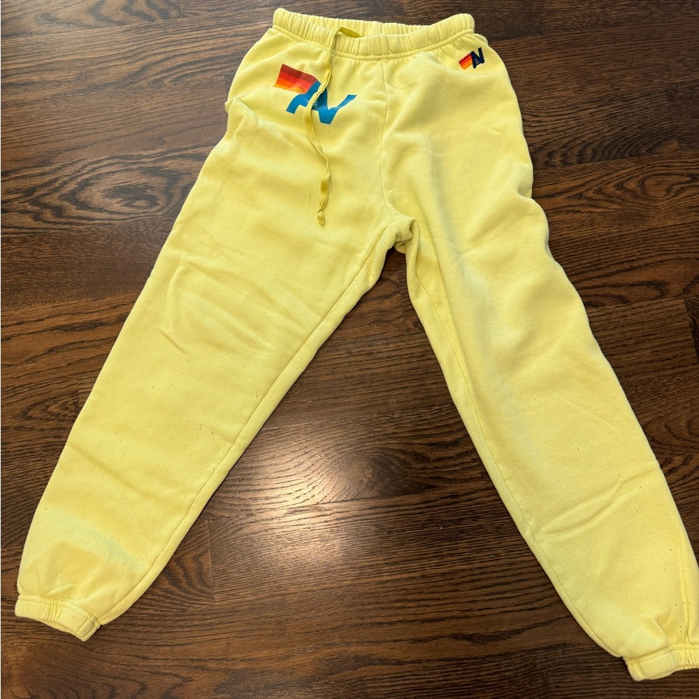 Aviator Nation neon yellow sweatpants